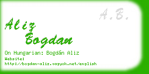 aliz bogdan business card